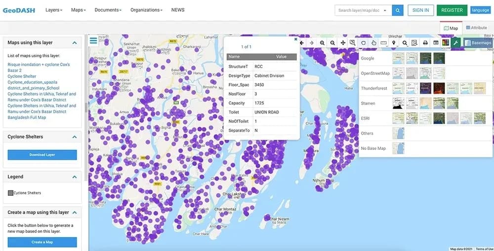 Development of GeoDASH, A Web Based GIS Application on Open Source Platform